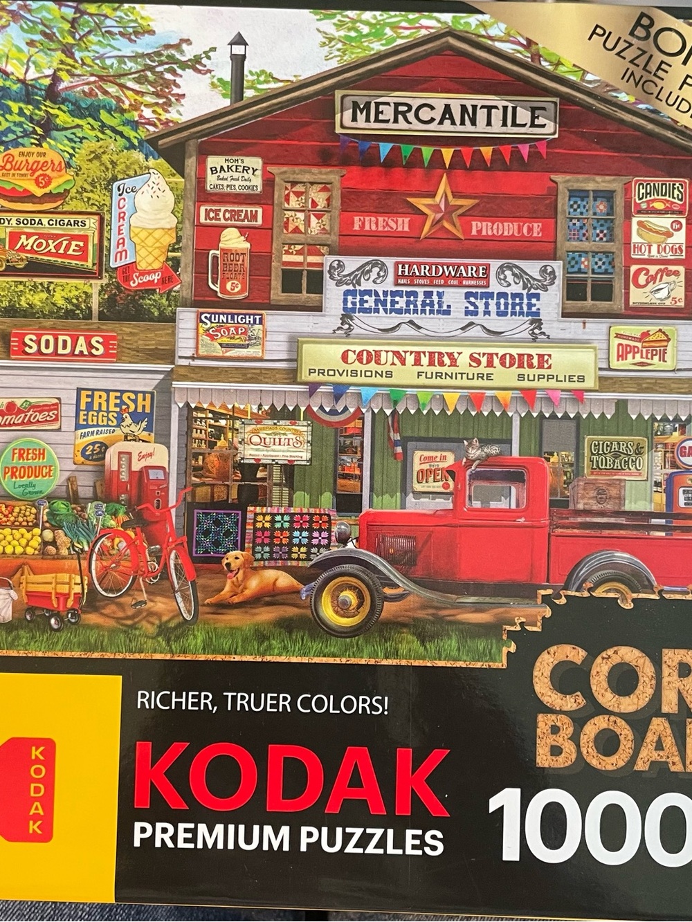 Kodak Cork 1000-Piece “Open for Business” Country Store Red Pickup Colorful